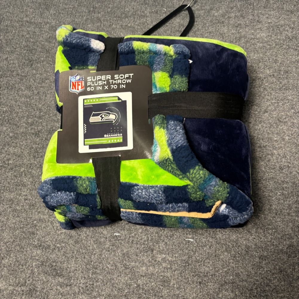 NFL Seattle Seahawks Super Soft Plush Throw Blanket 60x70 Pegasus Sports Navy